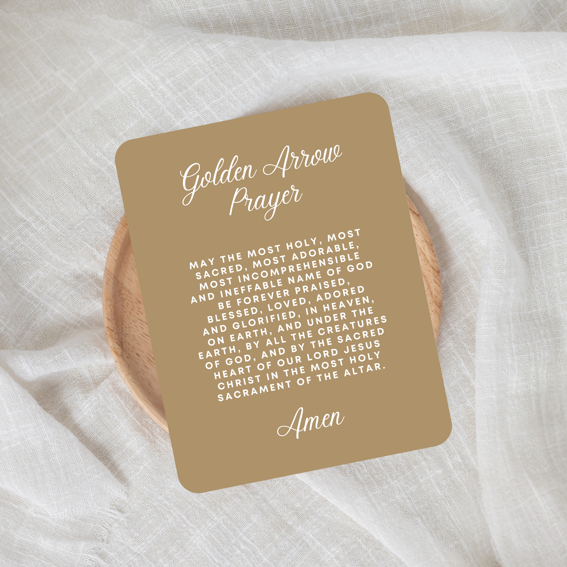 *SLIGHTLY IMPERFECT* 'Golden Arrow' Prayer Card