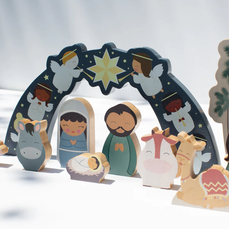 Deluxe Christmas Nativity Wooden Playset