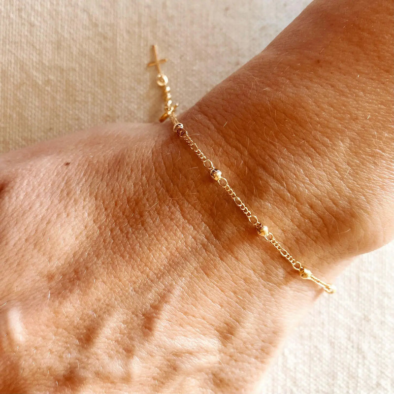 Dainty Rosary Bracelet 18k Gold Filled