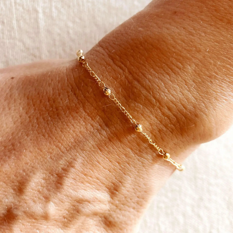 Dainty Rosary Bracelet // 18k Gold-Filled