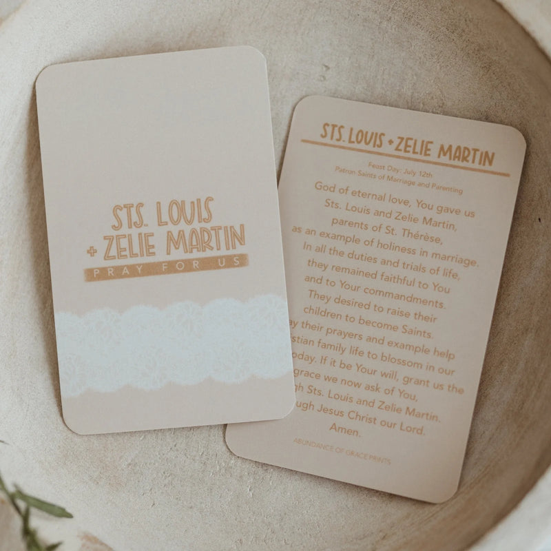 ‘Sts. Louis and Zelie Martin’ Prayer Card