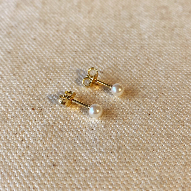 Mini Pearl Earrings // 18k Gold-Filled