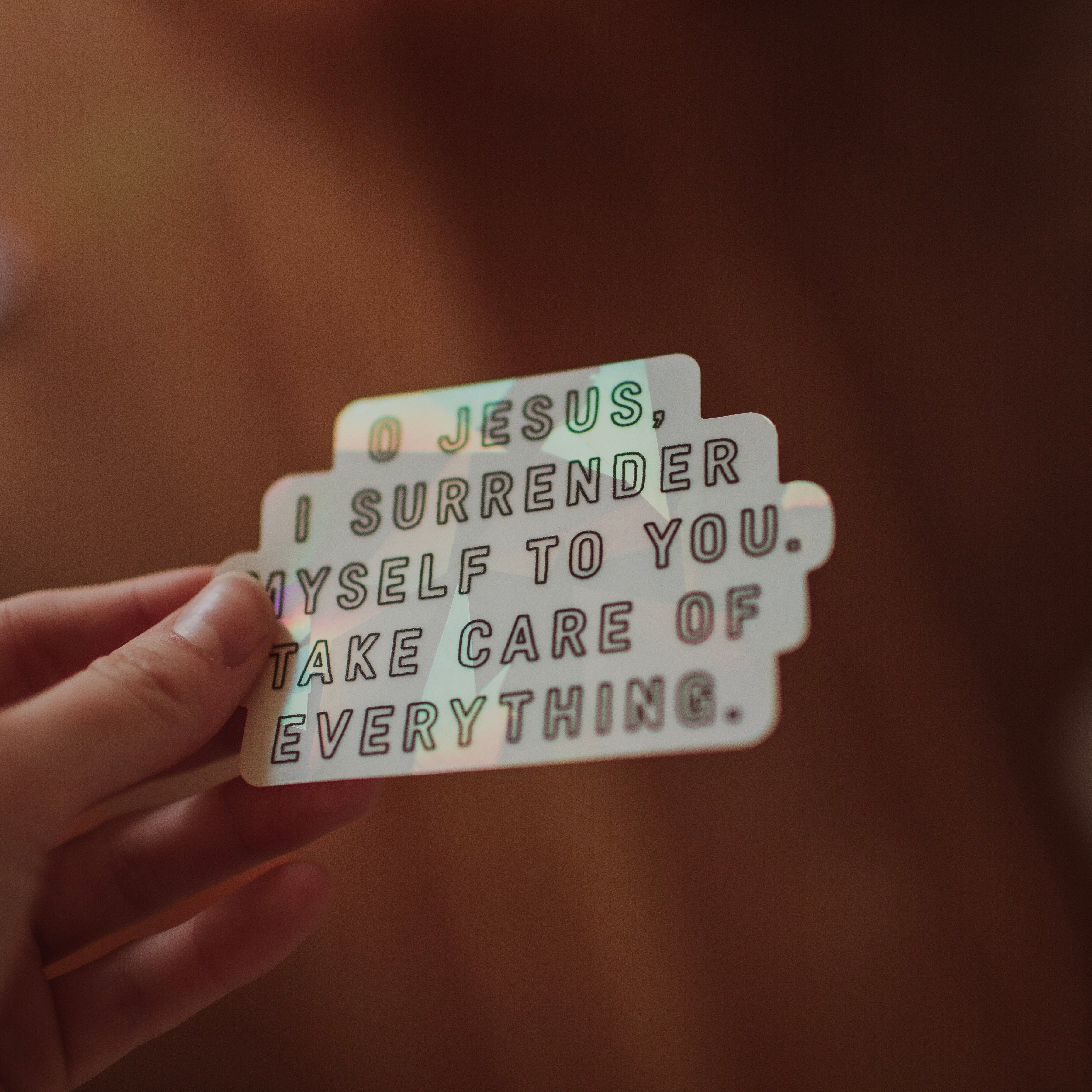 'Jesus I Surrender' Suncatcher Sticker