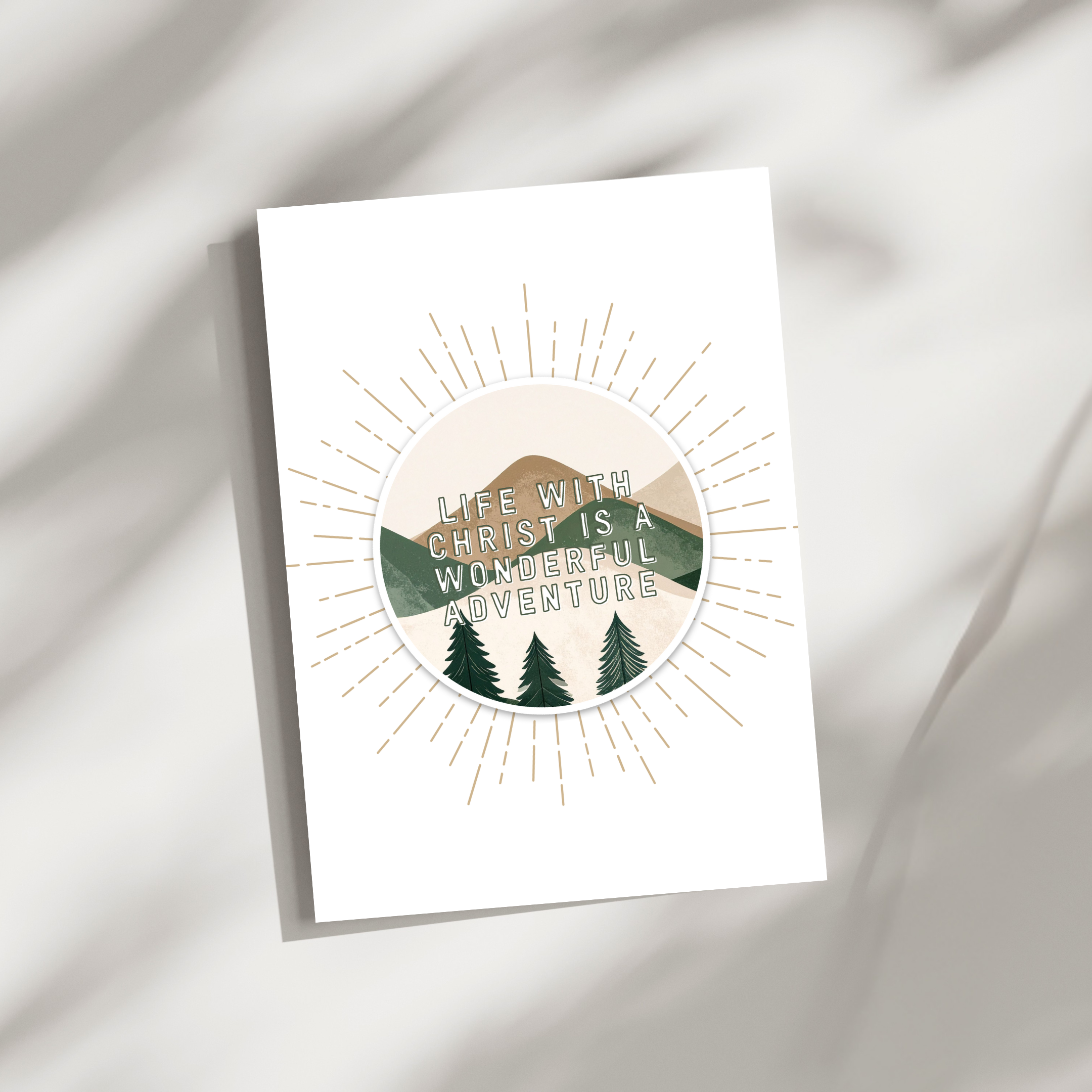 ‘Life With Christ Is A Wonderful Adventure’ Sticker Card