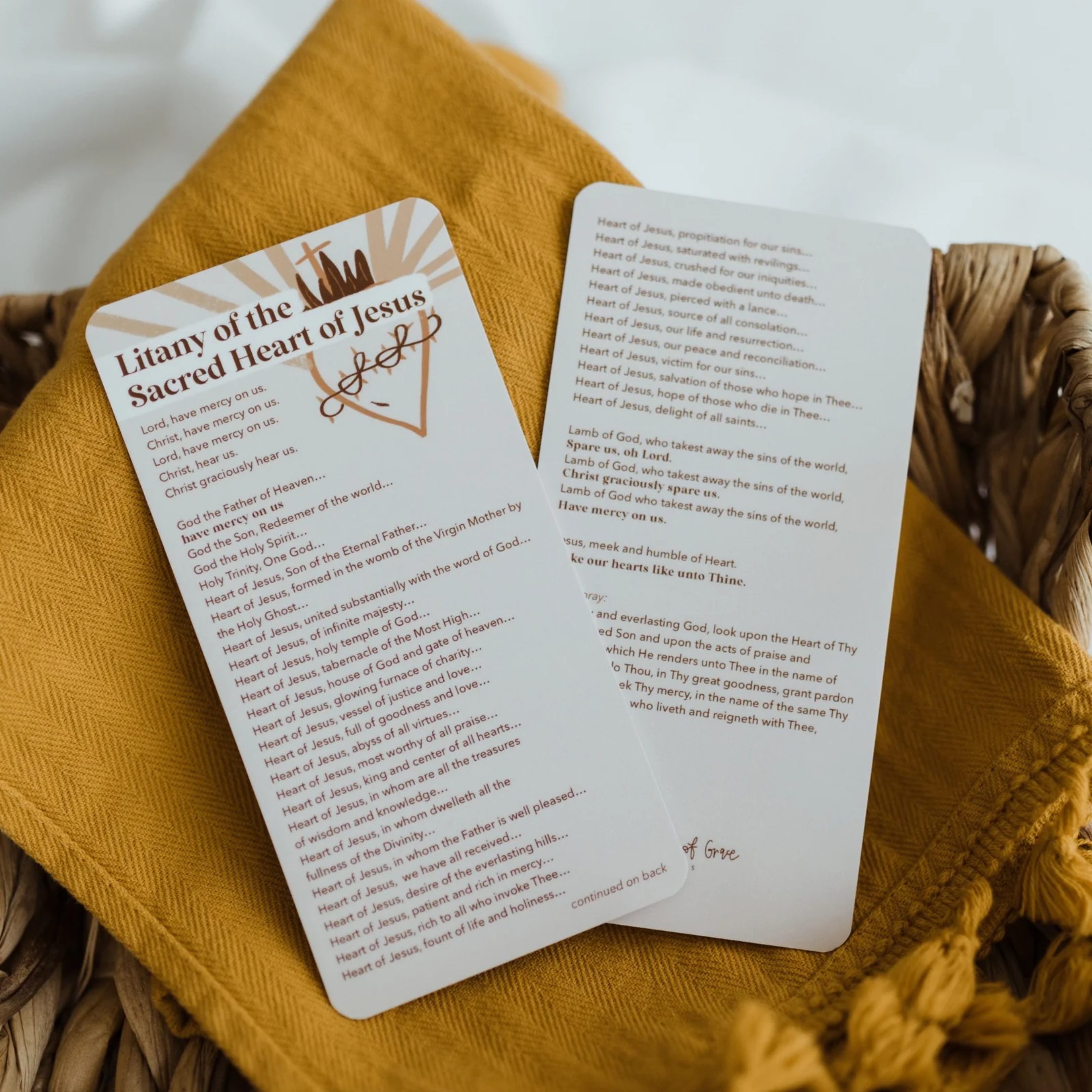 ‘Litany of the Sacred Heart of Jesus’ Prayer Card