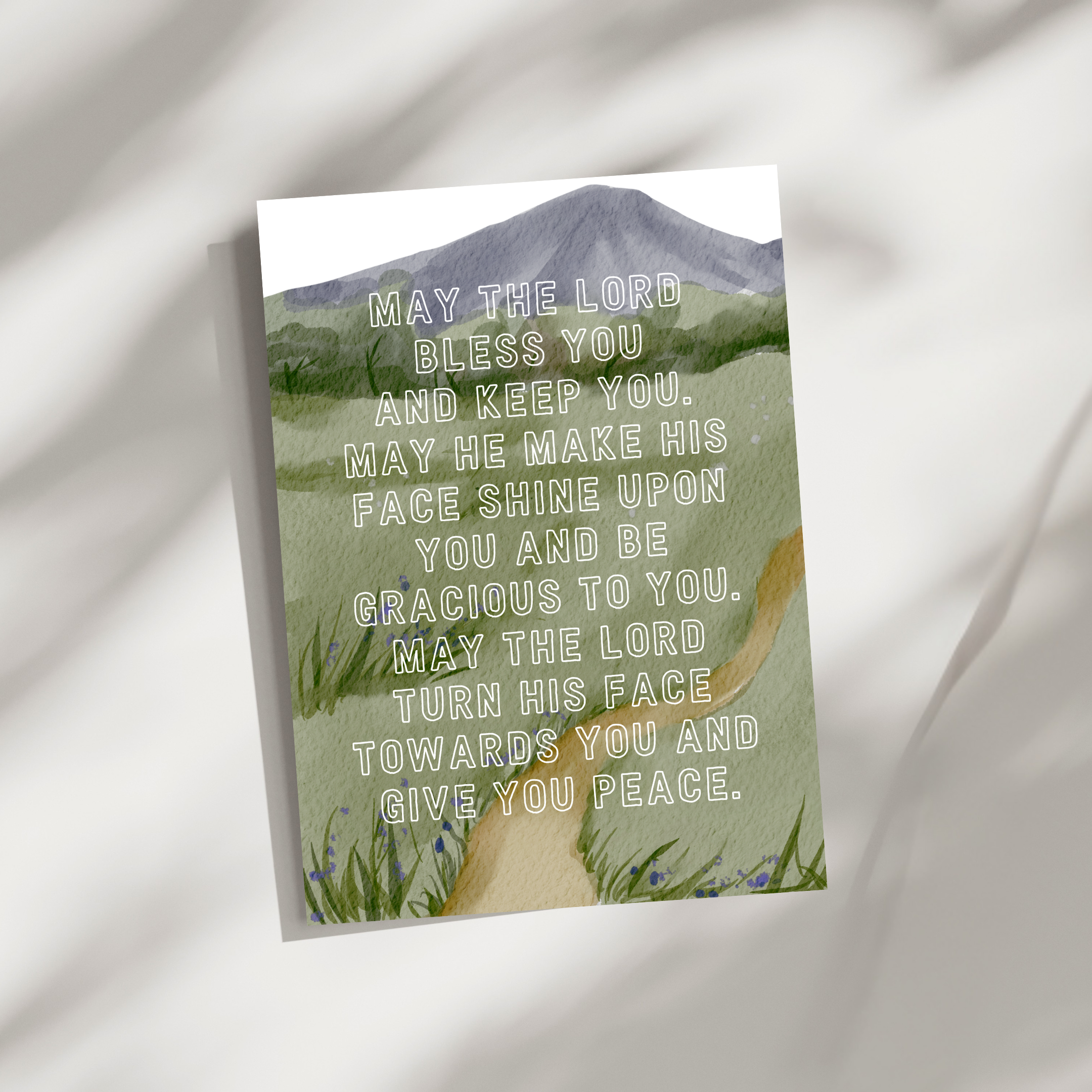 ‘Numbers Blessing’ Folded Greeting Card