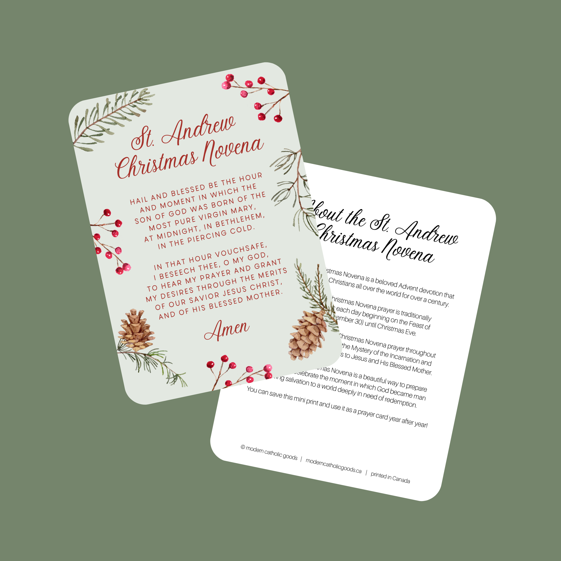 'St. Andrew Christmas Novena' Prayer Card
