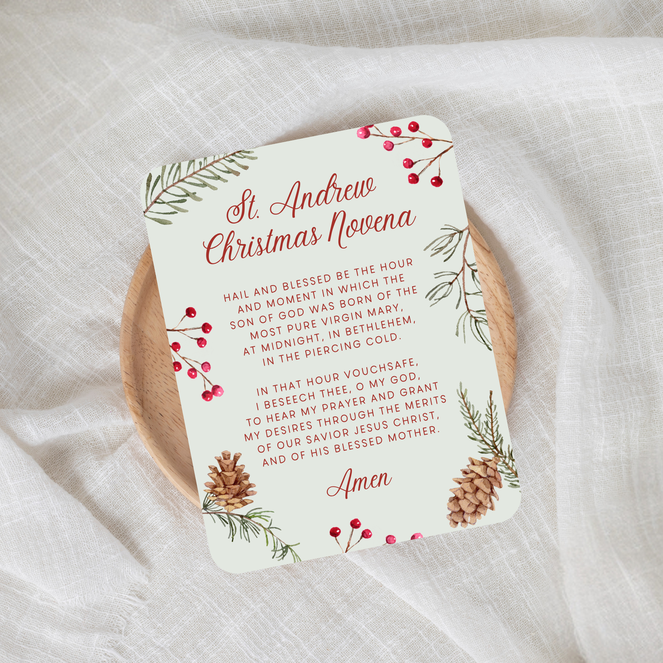 'St. Andrew Christmas Novena' Prayer Card