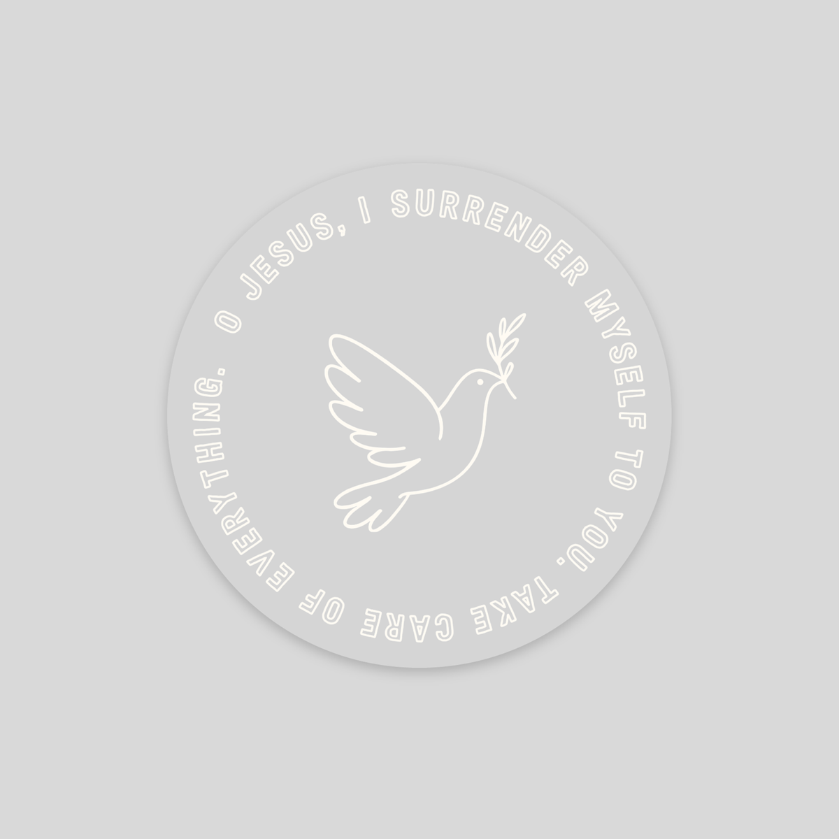 ‘O Jesus, I Surrender’ Clear Vinyl Circle Sticker