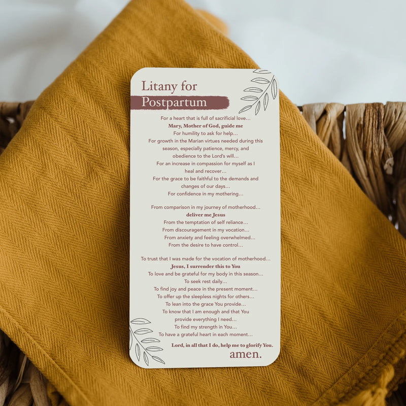 ‘Litany for Postpartum’ Prayer Card