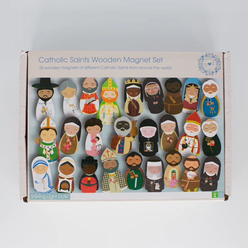 Catholic Saints Wooden Magnet Set