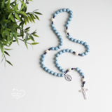 ‘Marian Blue’ Wood Beaded Rosary