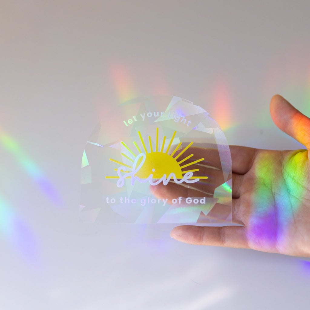 Let Your Light Shine' Suncatcher Sticker – Modern Catholic Goods