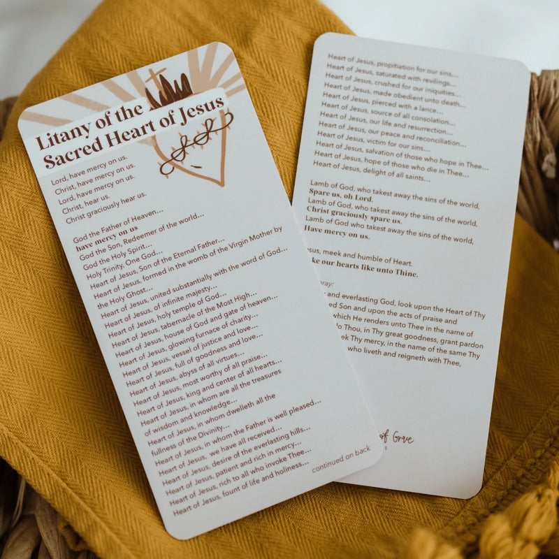 ‘Litany of the Sacred Heart of Jesus’ Prayer Card